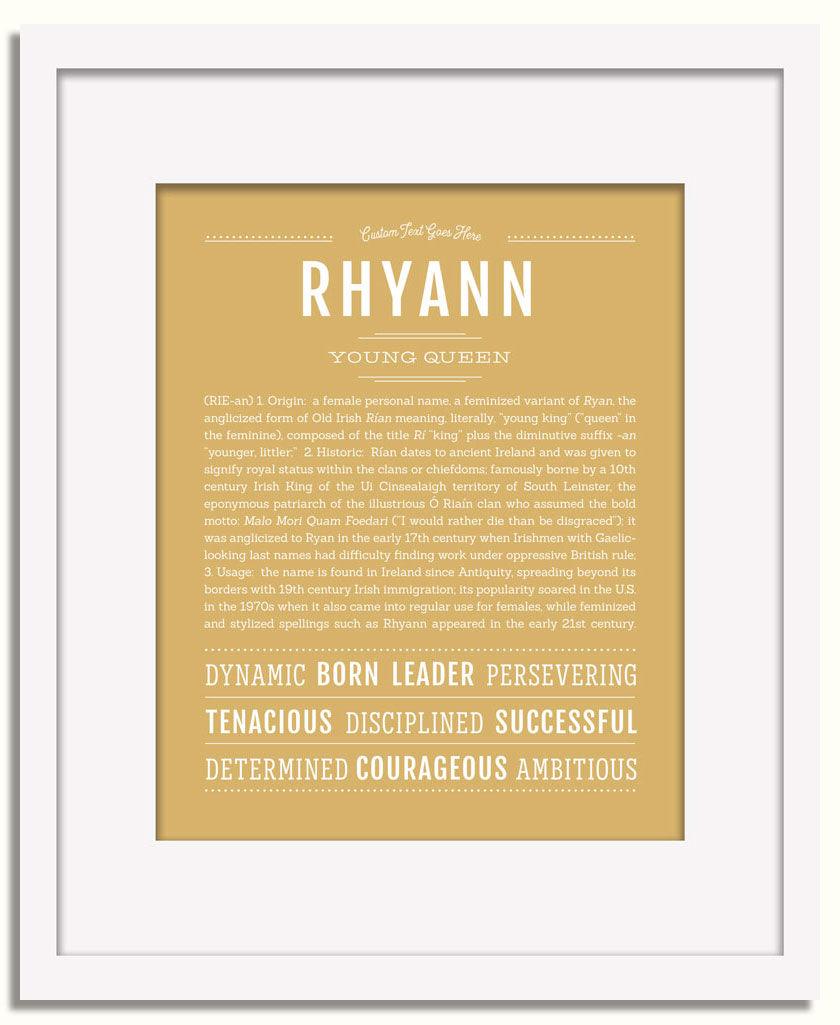 Frame Options | Matte Gold | White Frame, Matted