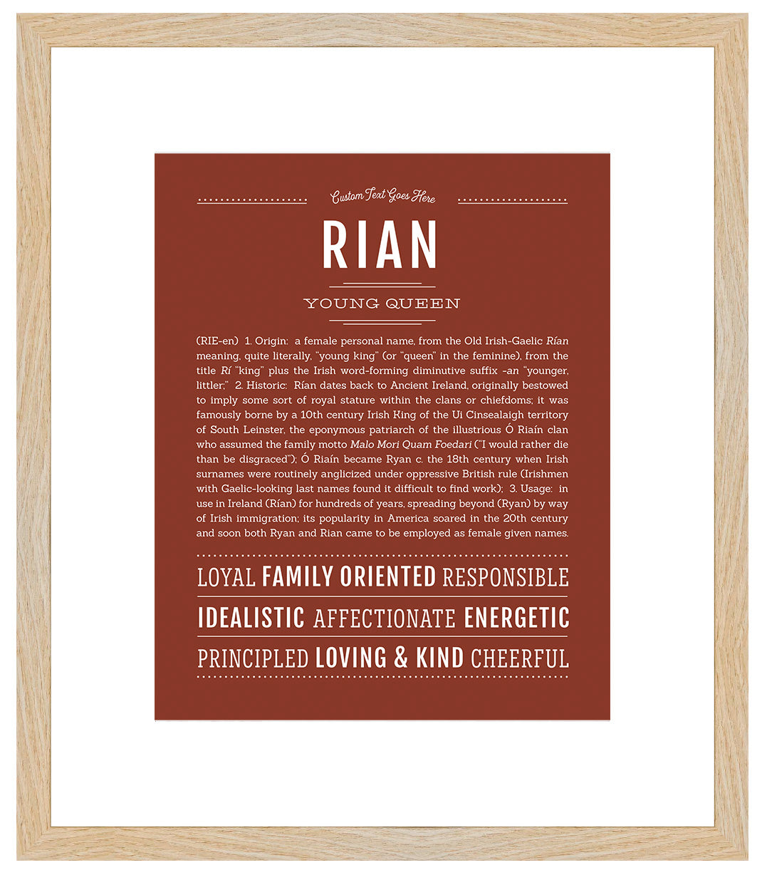 Rian (female) | Name Art Print