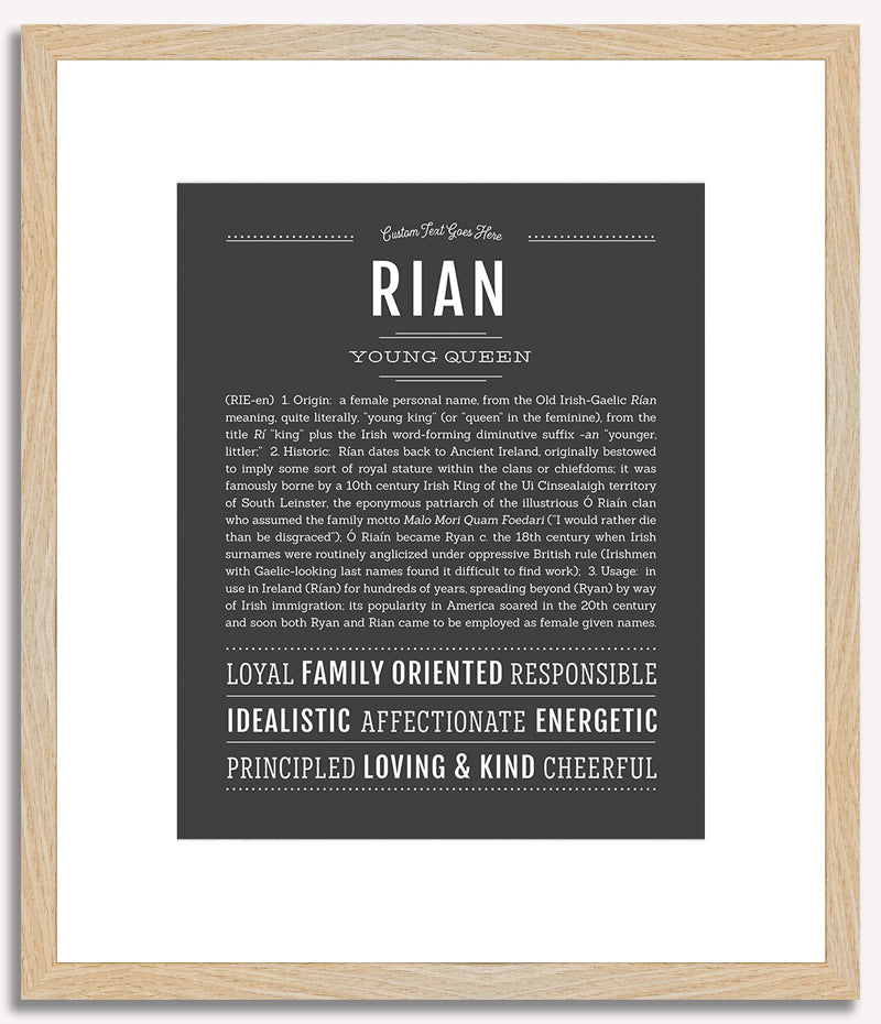 Rian (female) | Name Art Print