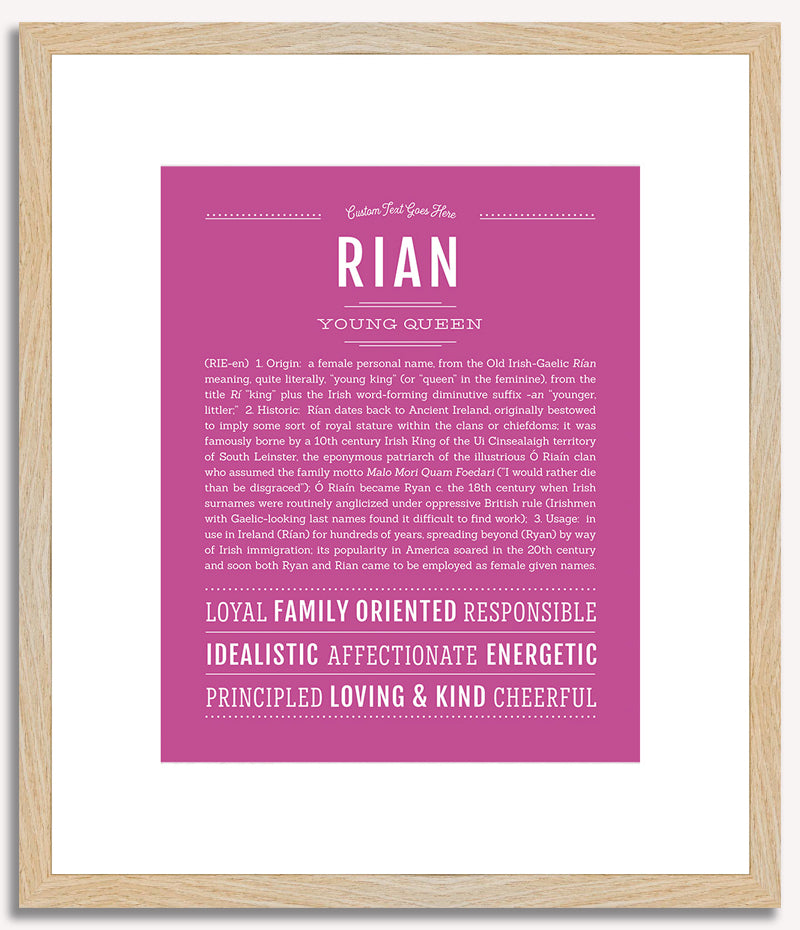 Rian (female) | Name Art Print