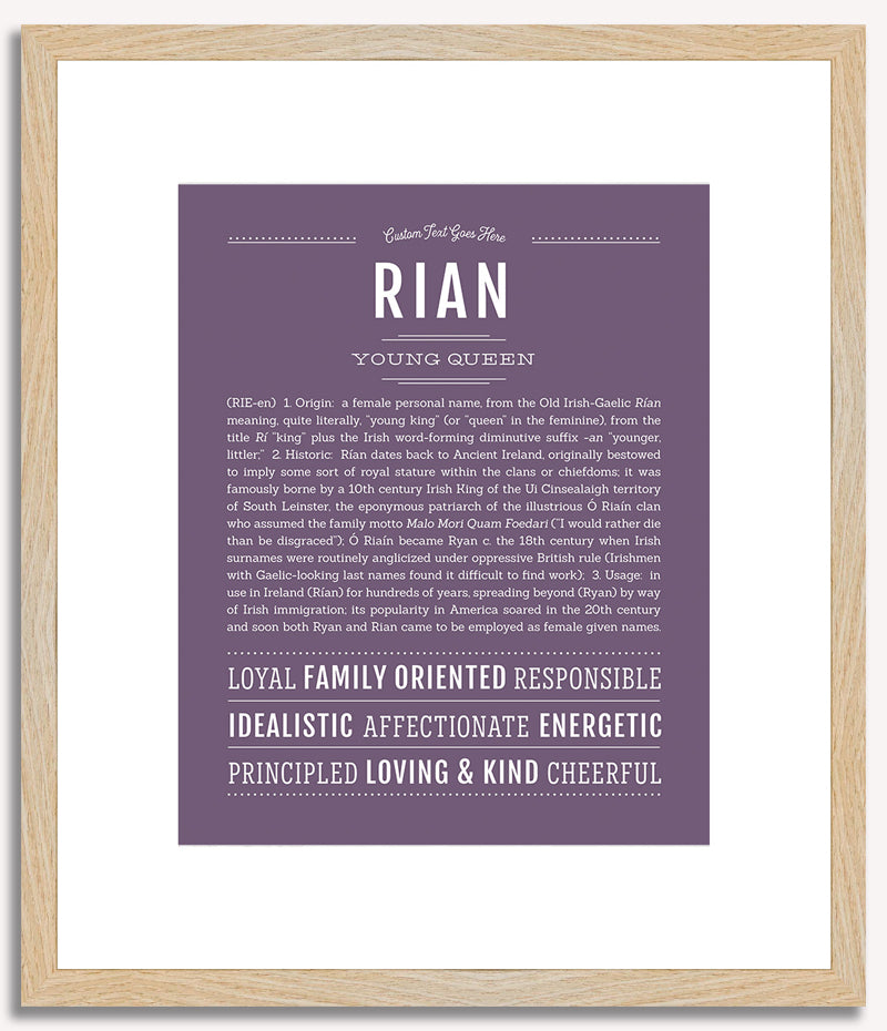 Rian (female) | Name Art Print