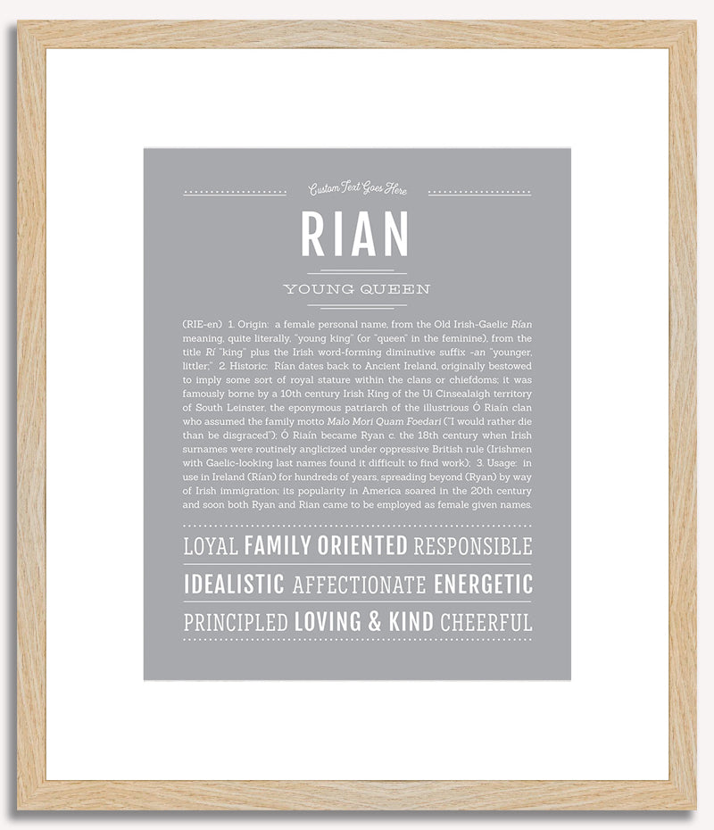 Rian (female) | Name Art Print