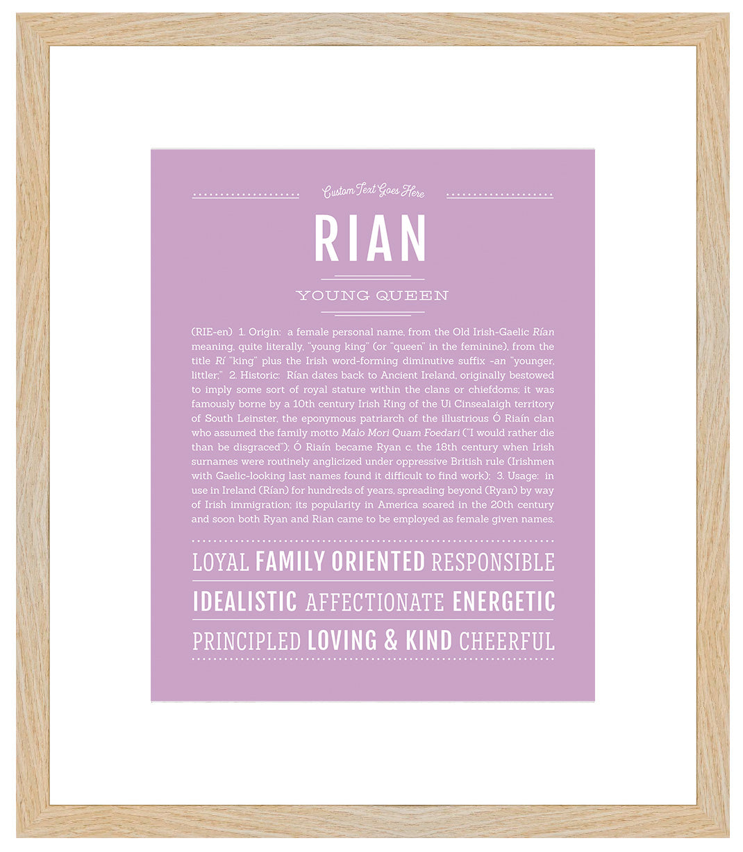 Rian (female) | Name Art Print