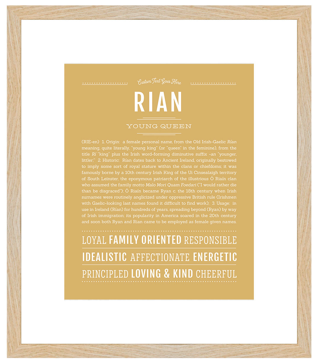 Rian (female) | Name Art Print