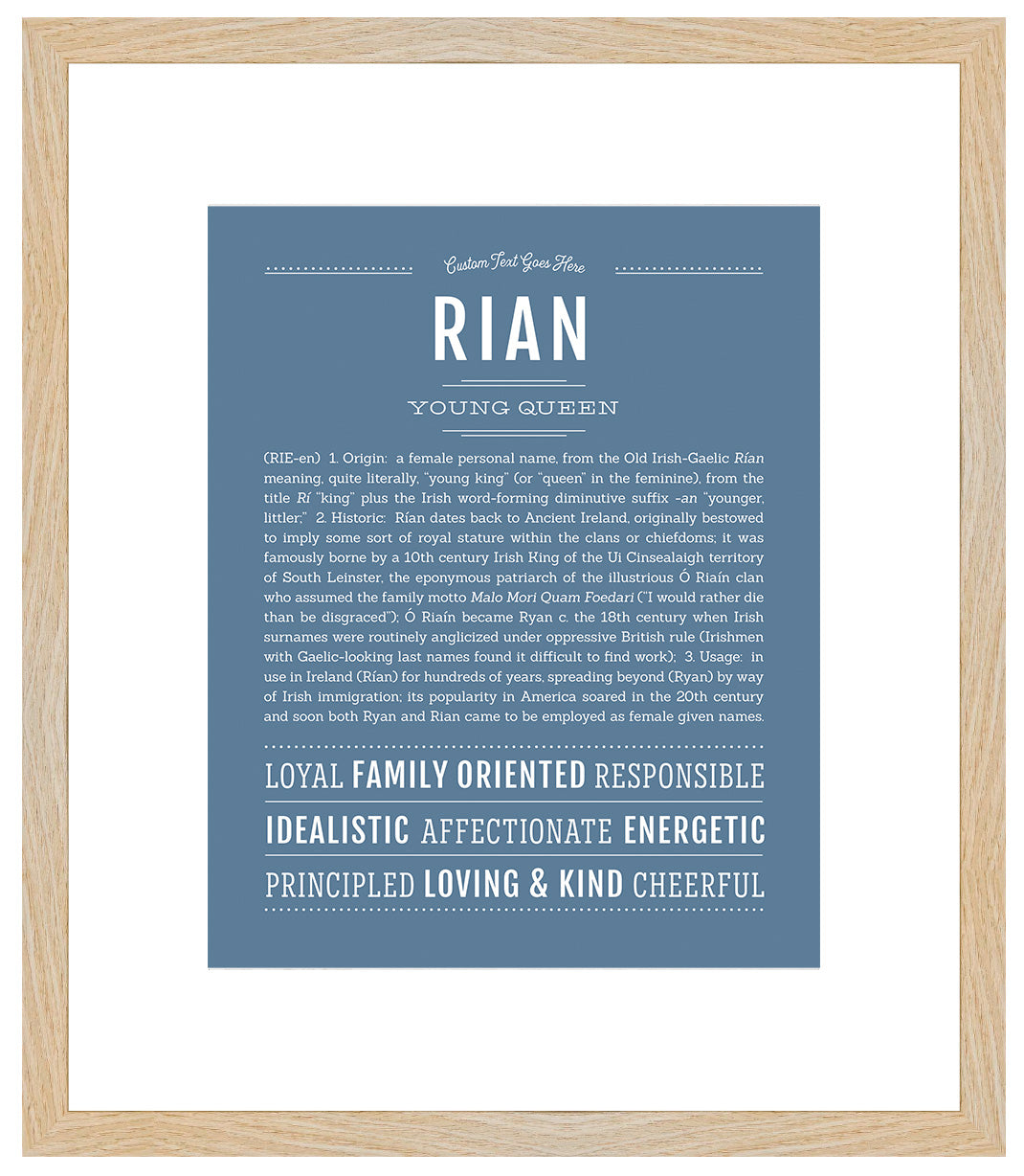 Rian (female) | Name Art Print