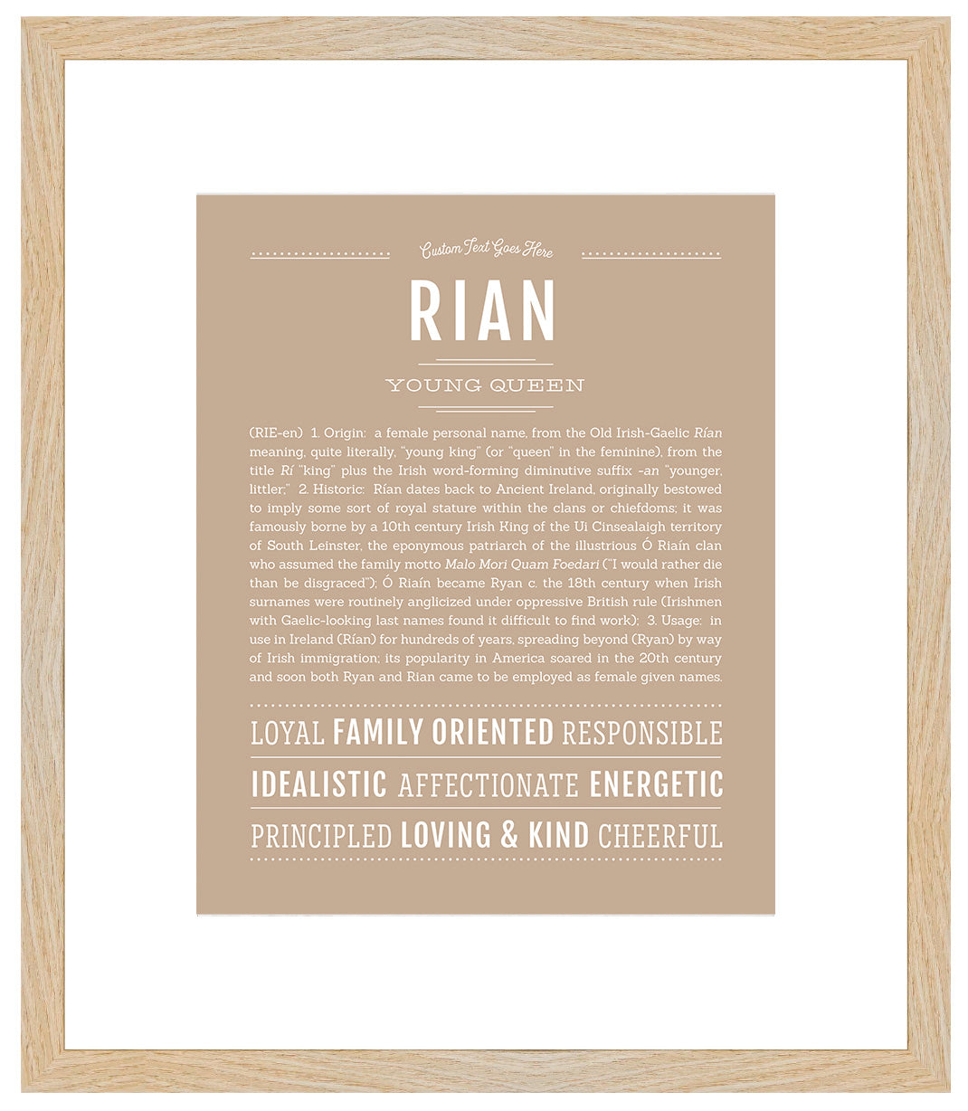 Rian (female) | Name Art Print