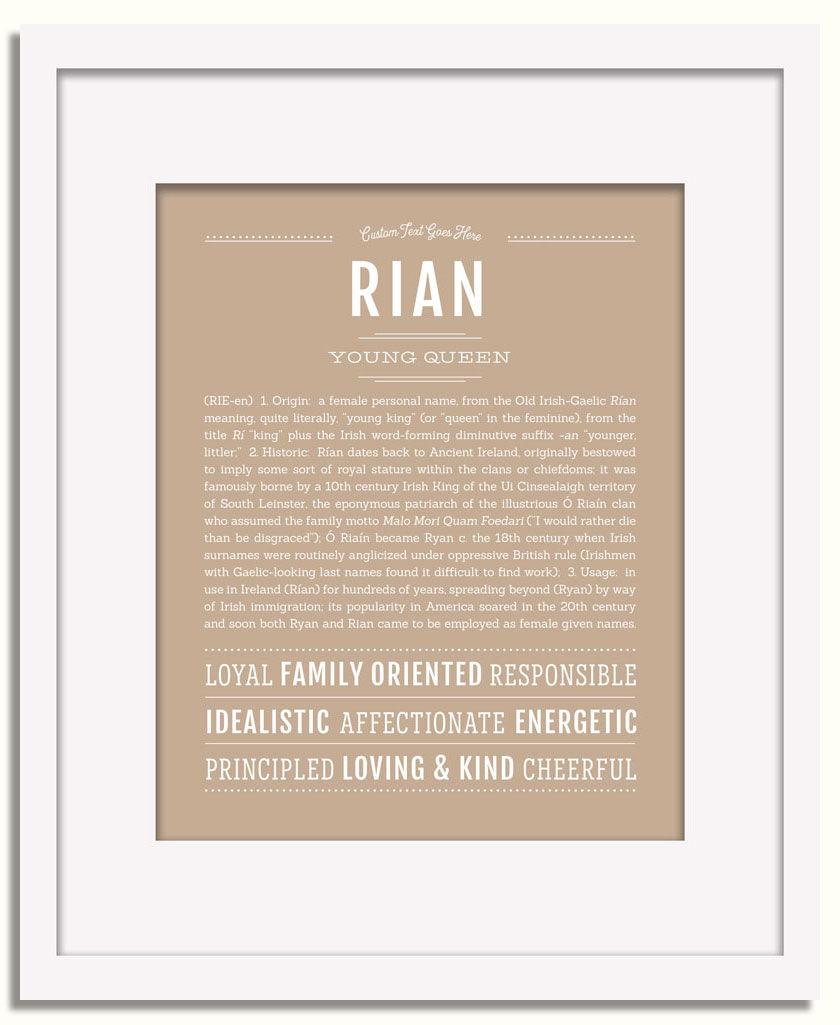 Frame Options | Tan | White Frame, Matted