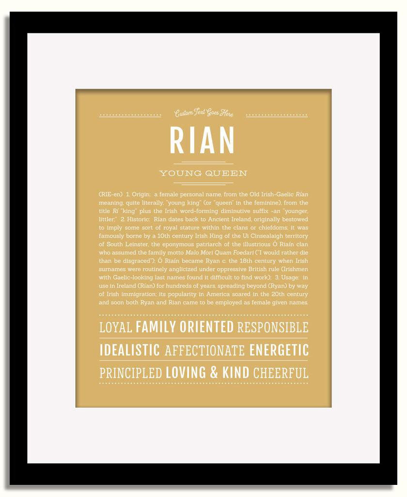 Frame Options | Matte Gold | Black Frame, Matted