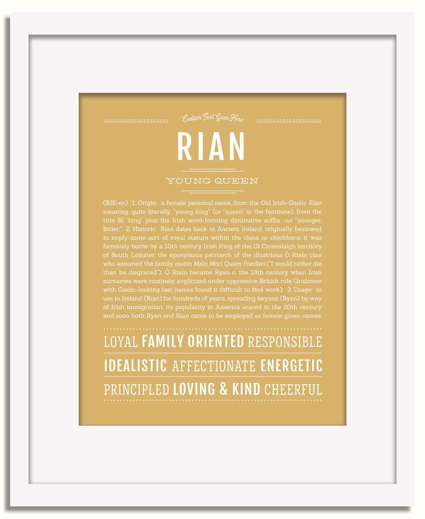 Frame Options | Matte Gold | White Frame, Matted