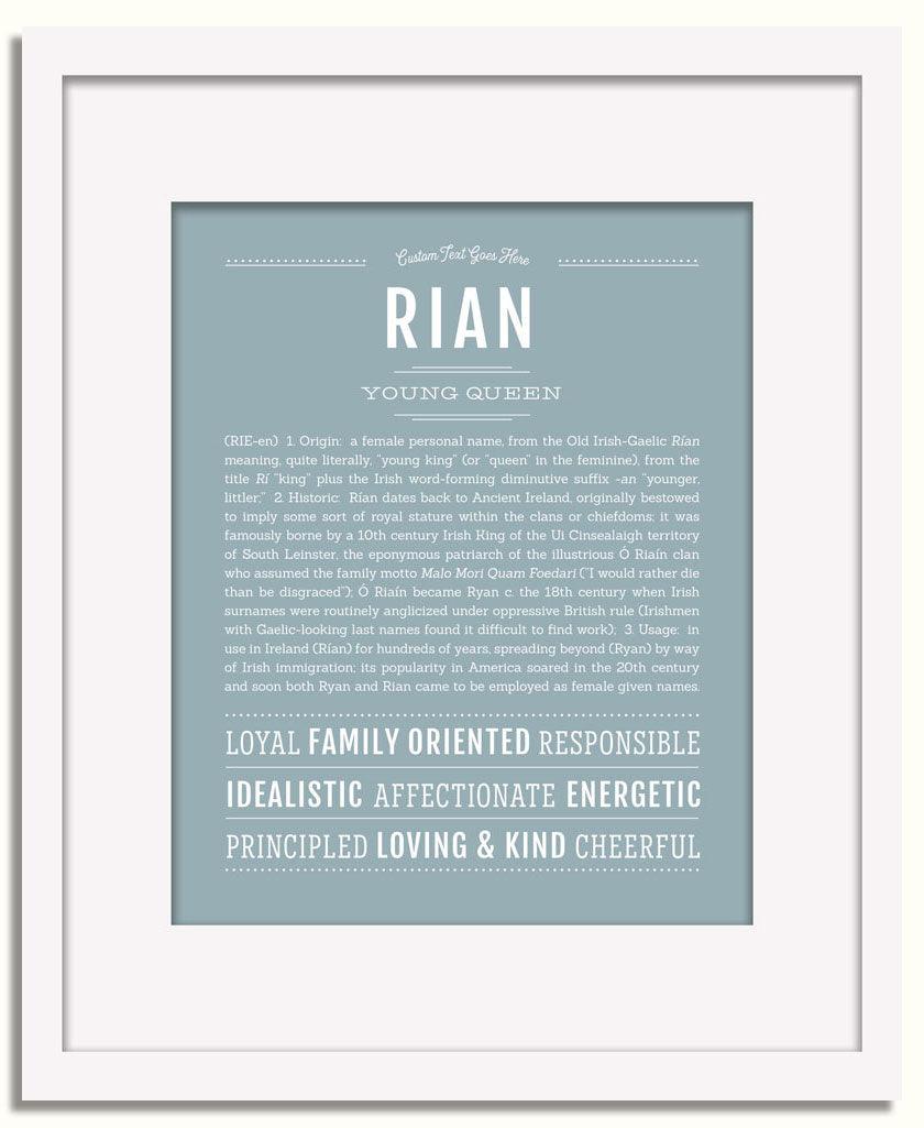 Frame Options | Powder Blue | White Frame, Matted