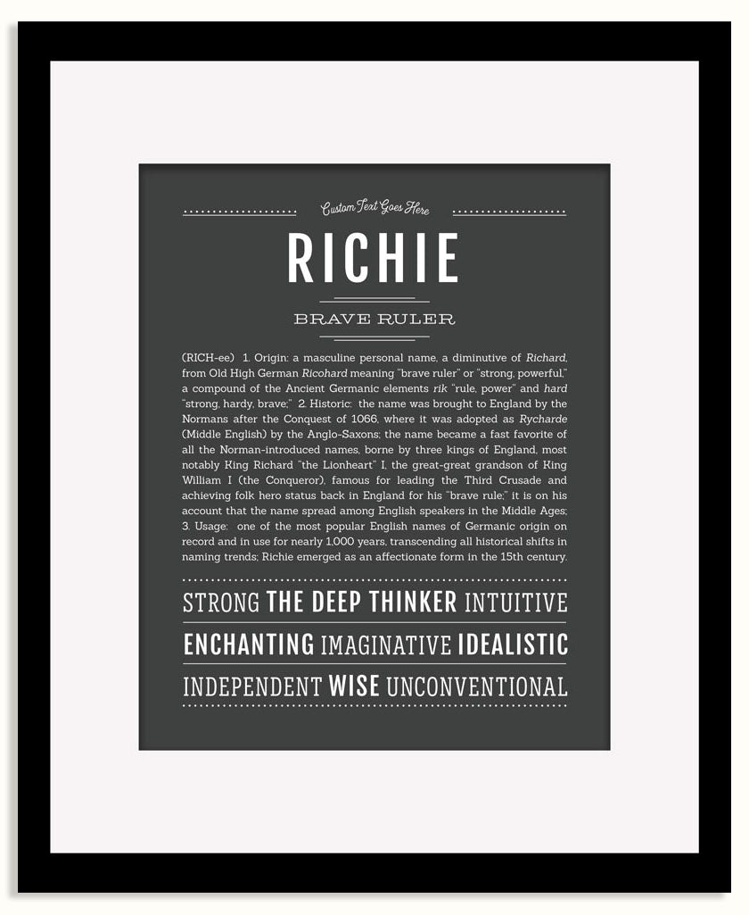 Frame Options | Charcoal Gray | Black Frame, Matted