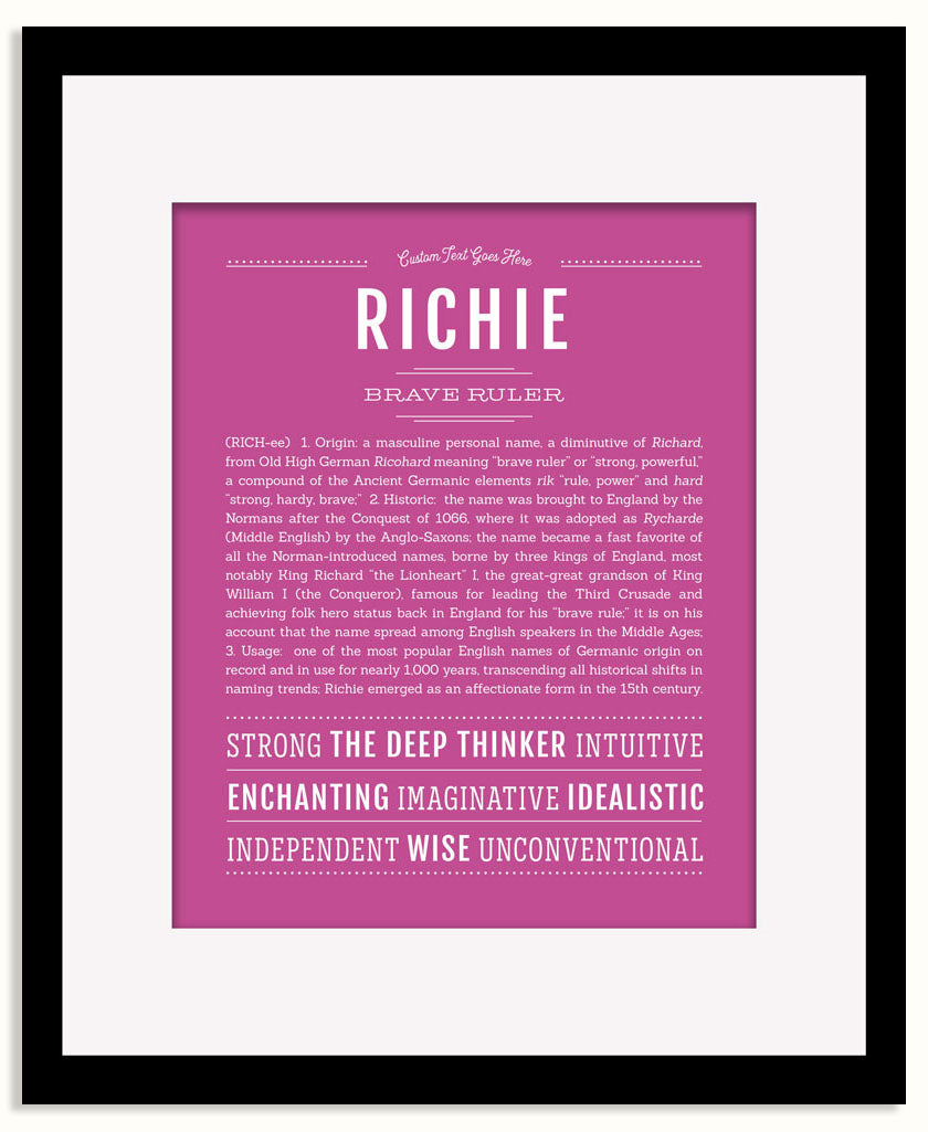 Frame Options | Dark Pink | Black Frame, Matted