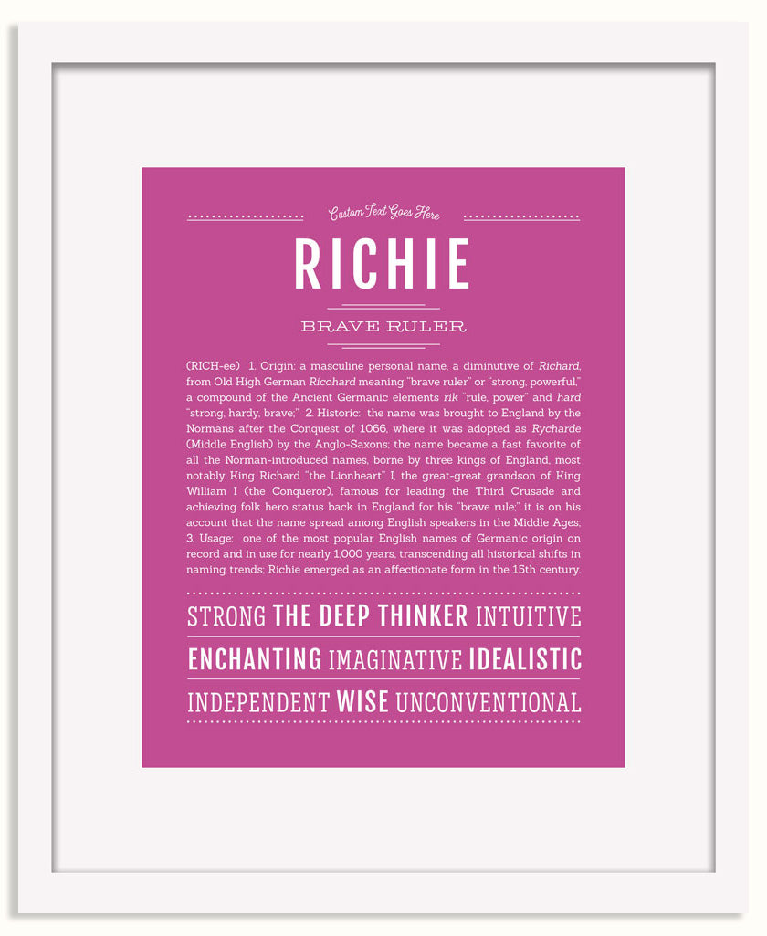 Frame Options | Dark Pink | White Frame, Matted