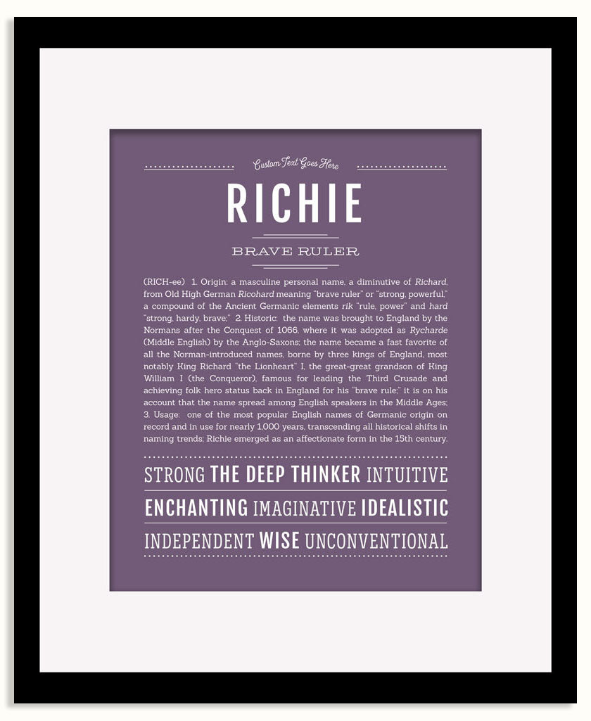 Frame Options | Deep Purple | Black Frame, Matted