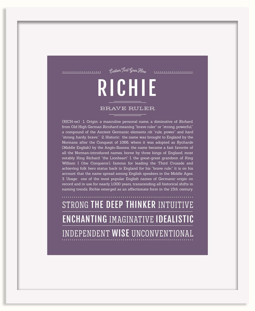 Frame Options | Deep Purple | White Frame, Matted
