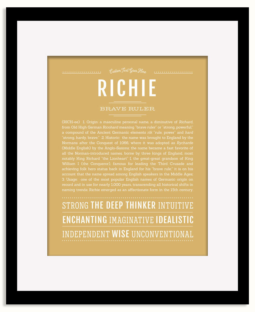 Frame Options | Matte Gold | Black Frame, Matted
