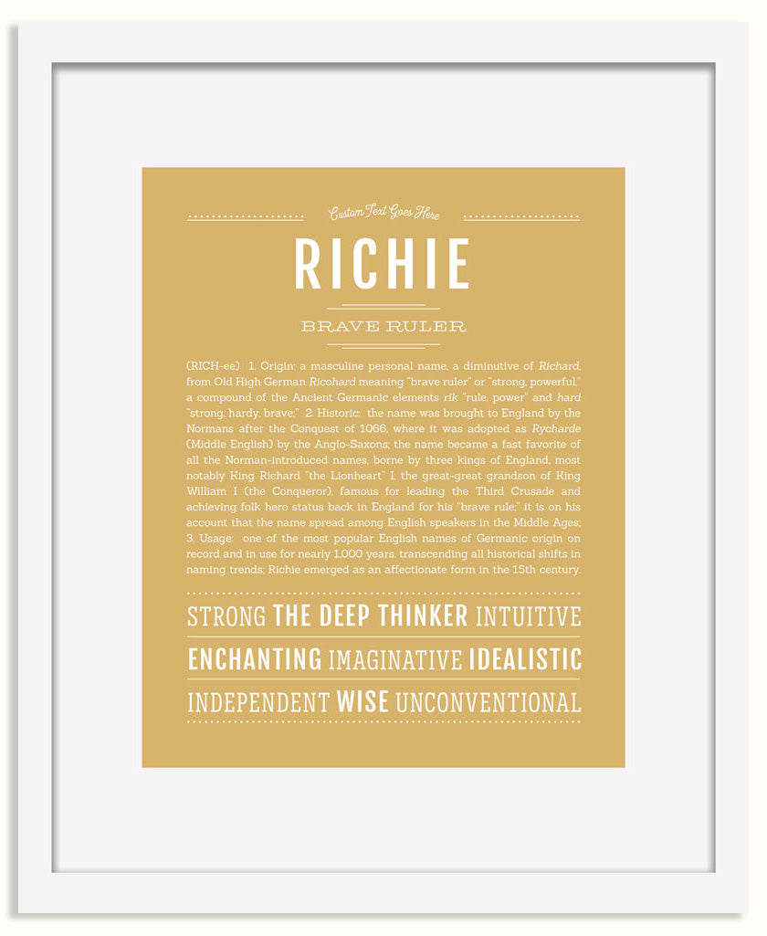 Frame Options | Matte Gold | White Frame, Matted