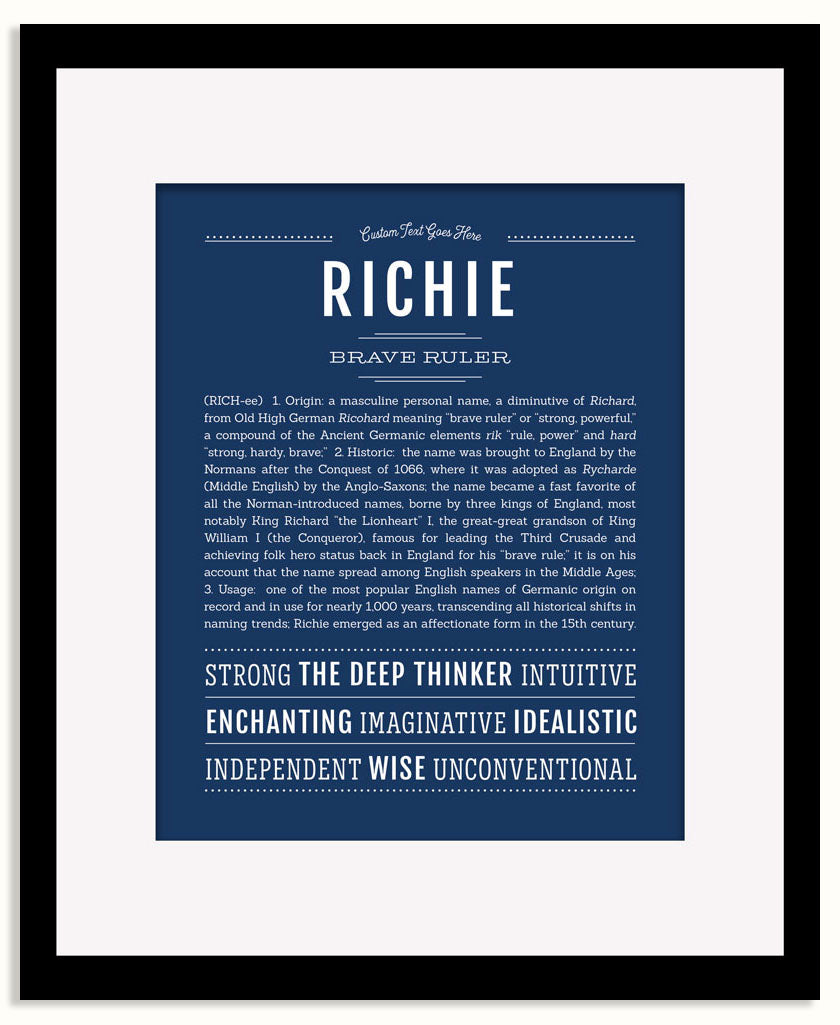 Frame Options | Midnight Blue | Black Frame, Matted