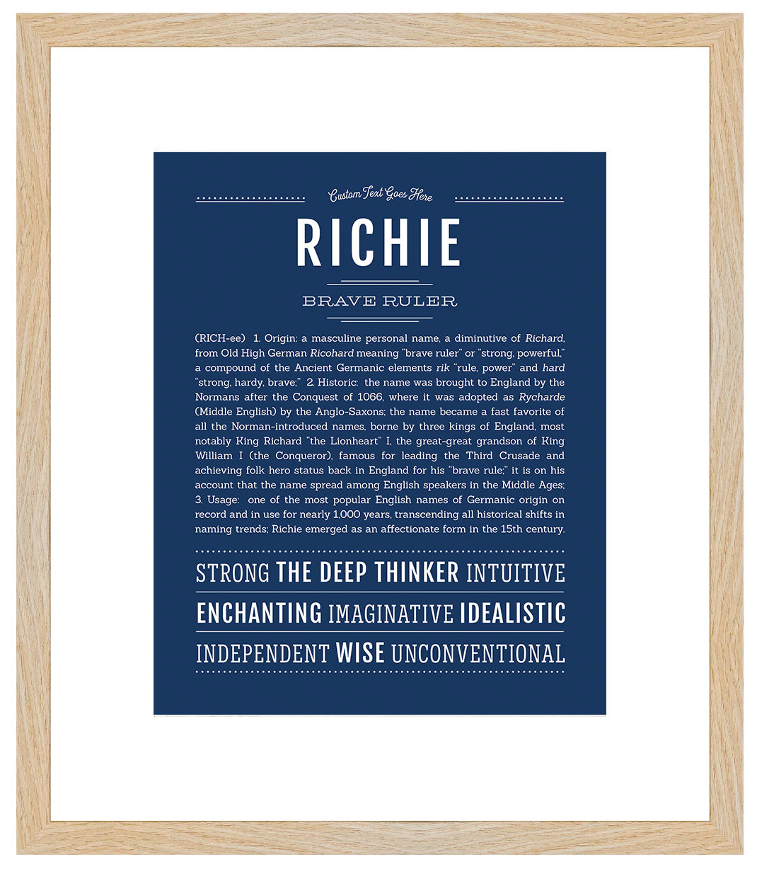 Frame Options | Midnight Blue | Maple Frame, Matted