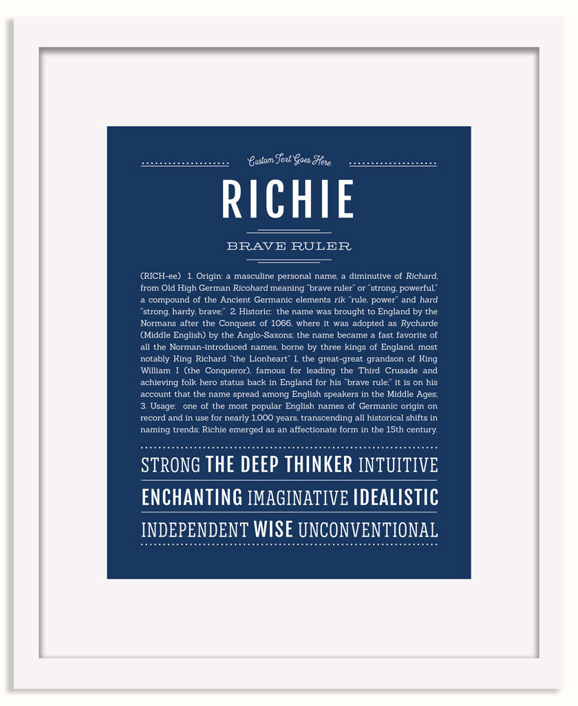 Frame Options | Midnight Blue | White Frame, Matted