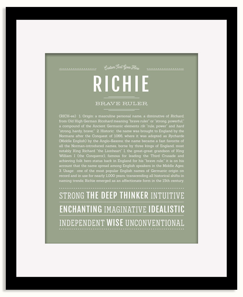 Frame Options | Sage | Black Frame, Matted