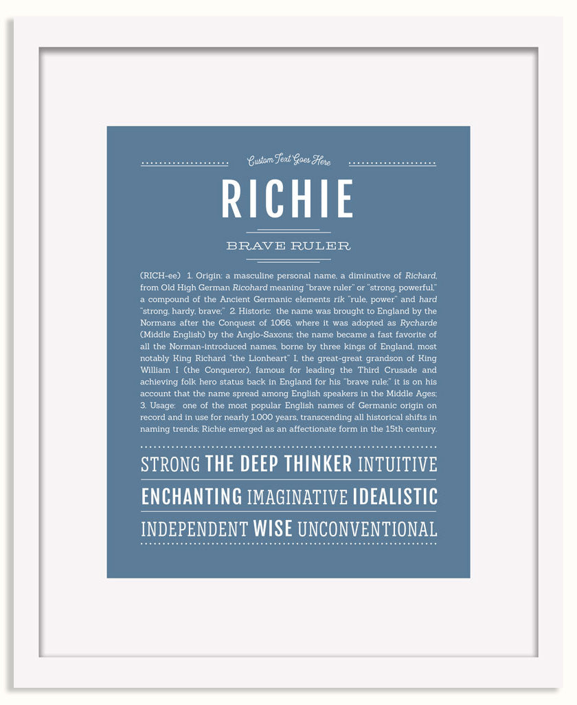 Frame Options | Steele Blue | White Frame, Matted