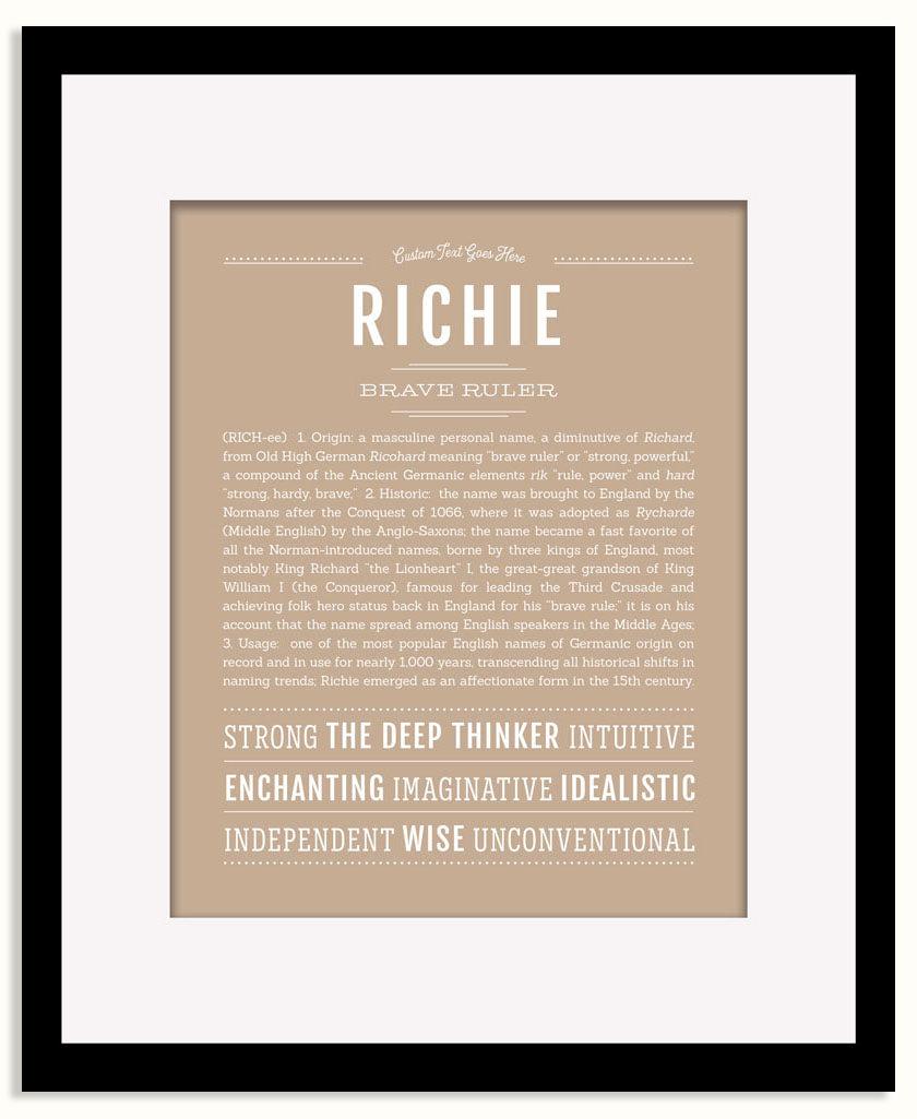 Frame Options | Tan | Black Frame, Matted