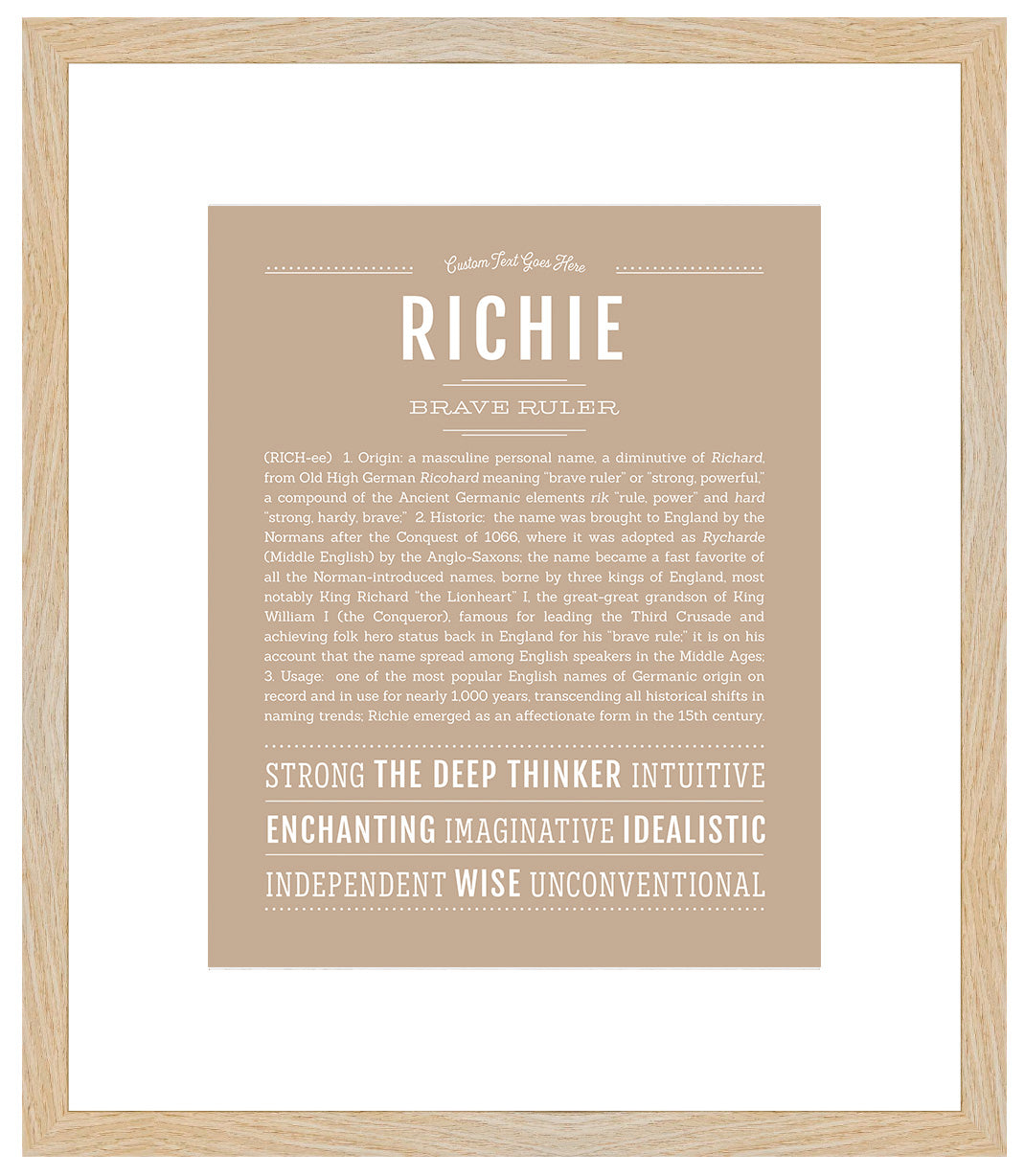 Frame Options | Tan | Maple Frame, Matted