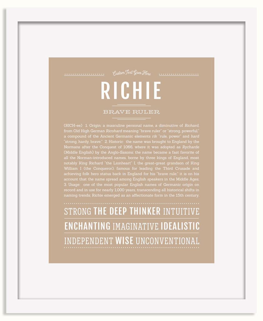Frame Options | Tan | White Frame, Matted
