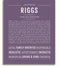 Riggs Personalized Name Meaning Art Prints – Name Stories