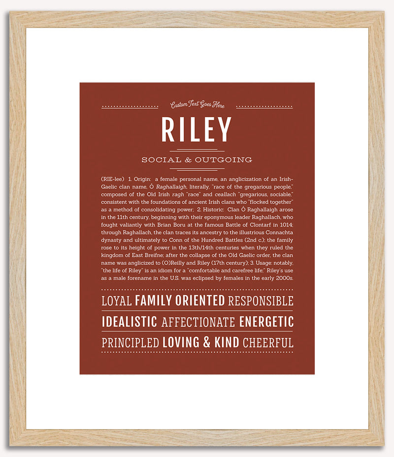 Riley (female) | Name Art Print