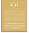Riley Personalized Name Meaning Art Prints – Name Stories