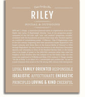 Riley Personalized Name Meaning Art Prints – Name Stories