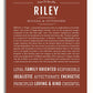 Riley Personalized Name Meaning Art Prints – Name Stories