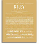 Riley Personalized Name Meaning Art Prints – Name Stories
