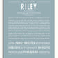 Riley Personalized Name Meaning Art Prints – Name Stories