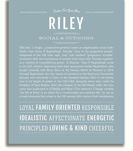 Riley (male) | Name Art Print – Name Stories