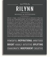 Rilynn Personalized Name Meaning Art Prints – Name Stories