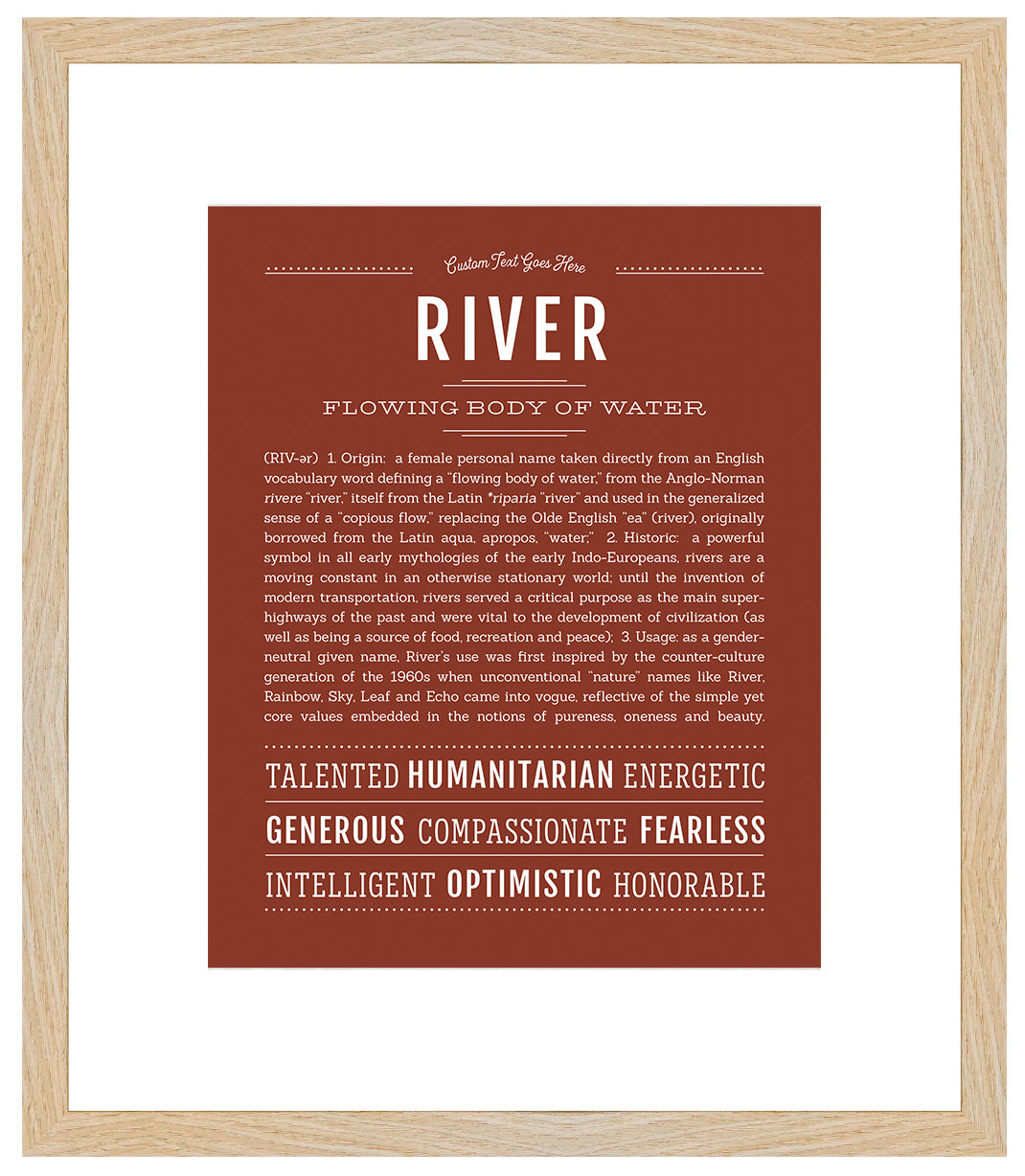 River (female) | Name Art Print