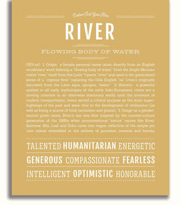 Creative Names For Rivers River (female) | Name Art Print β Name Stories