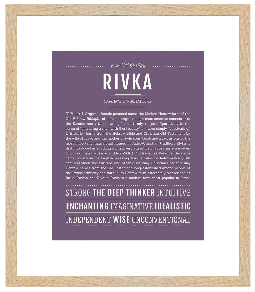 Rivka | Name Art Print