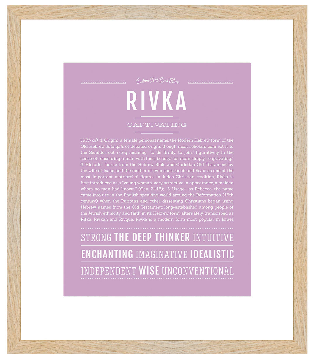 Rivka | Name Art Print