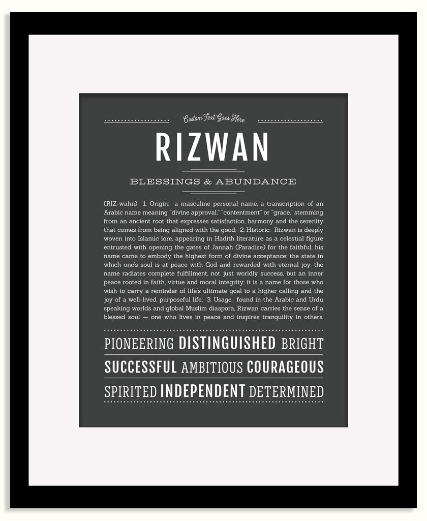 Frame Options | Charcoal Gray | Black Frame, Matted