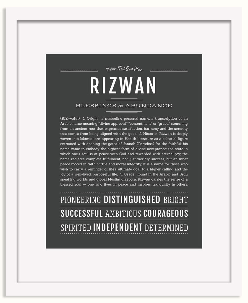 Frame Options | Charcoal Gray | White Frame, Matted