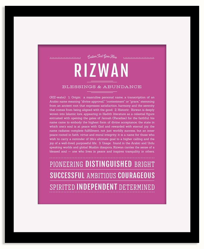 Frame Options | Dark Pink | Black Frame, Matted
