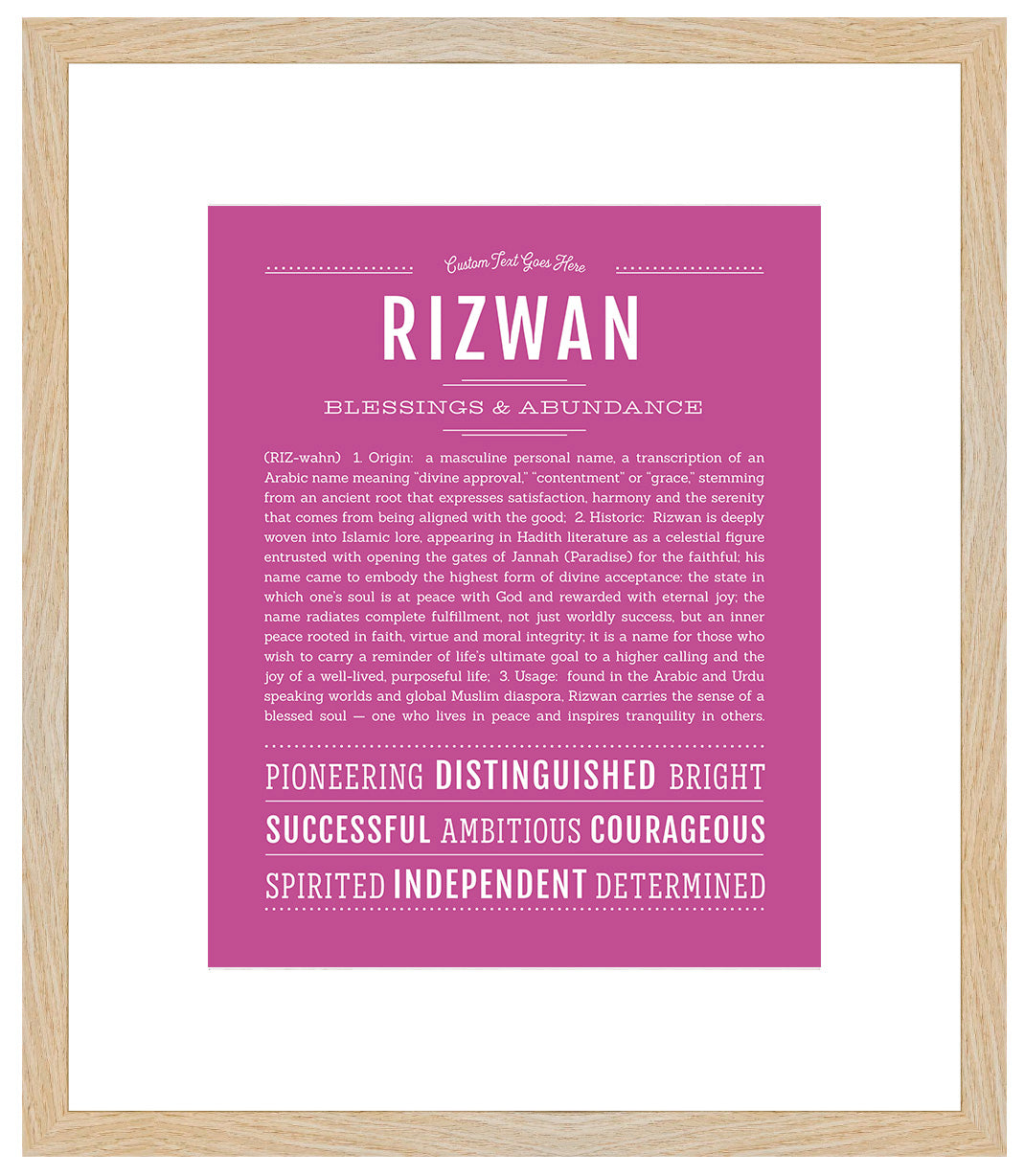 Frame Options | Dark Pink | Maple Frame, Matted