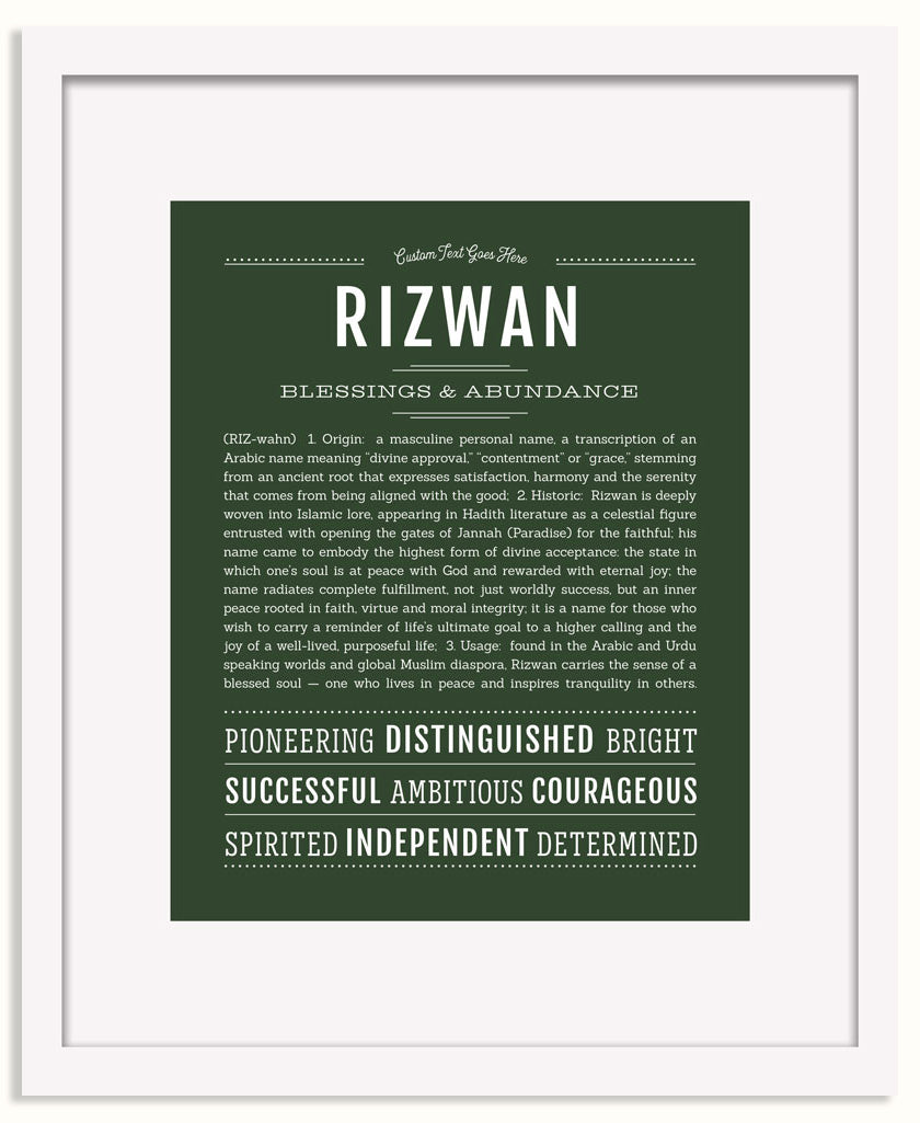 Frame Options | Deep Forest | White Frame, Matted