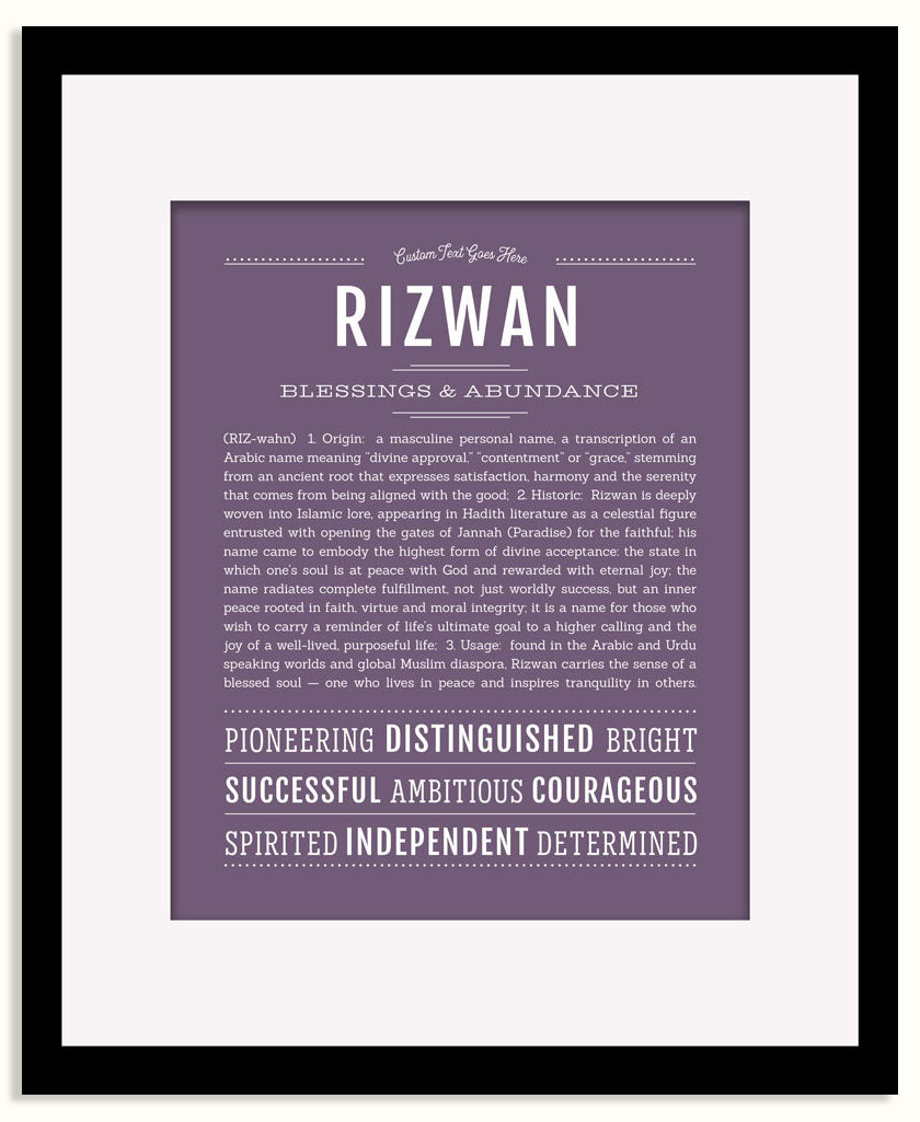 Frame Options | Deep Purple | Black Frame, Matted