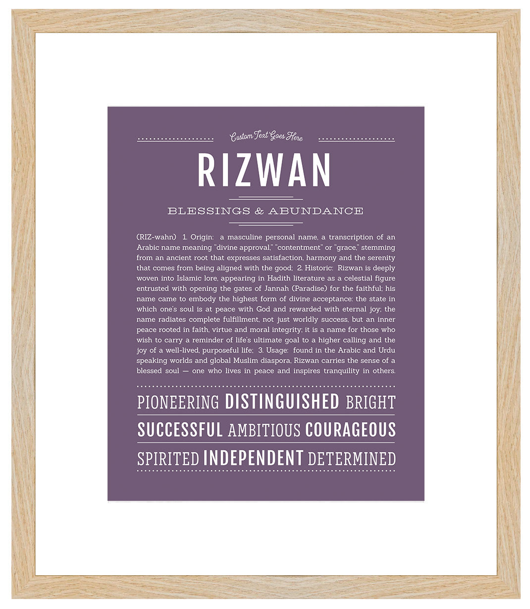 Frame Options | Deep Purple | Maple Frame, Matted