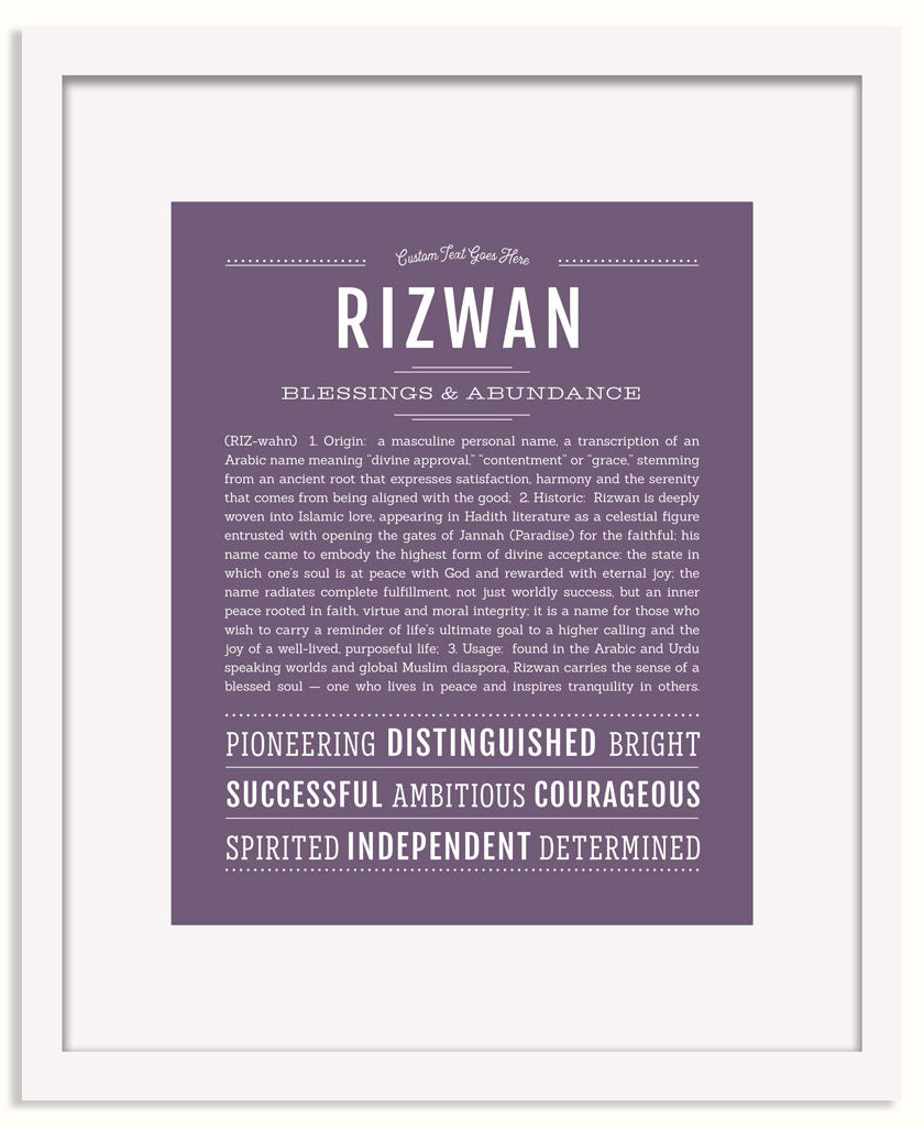 Frame Options | Deep Purple | White Frame, Matted